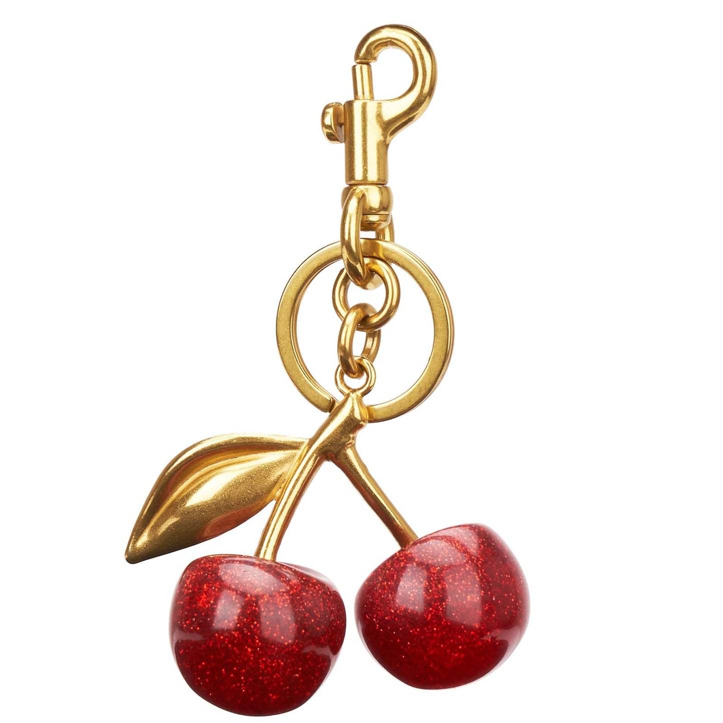 Luxurious 18K Gold Cherry Purse Keychain